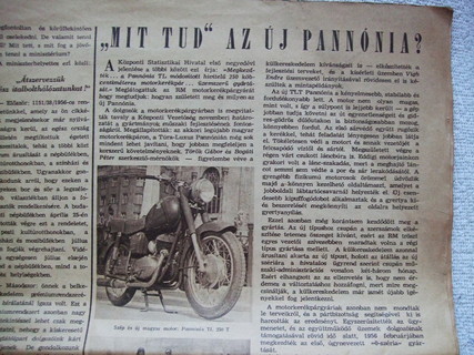 1956 Márc. 3. újságcikk - Pannonia TLT 250