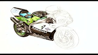 Kawasaki ZXR400 rajzolása