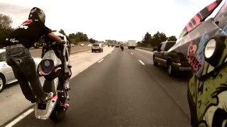 Stunt Street Bike On The Highway